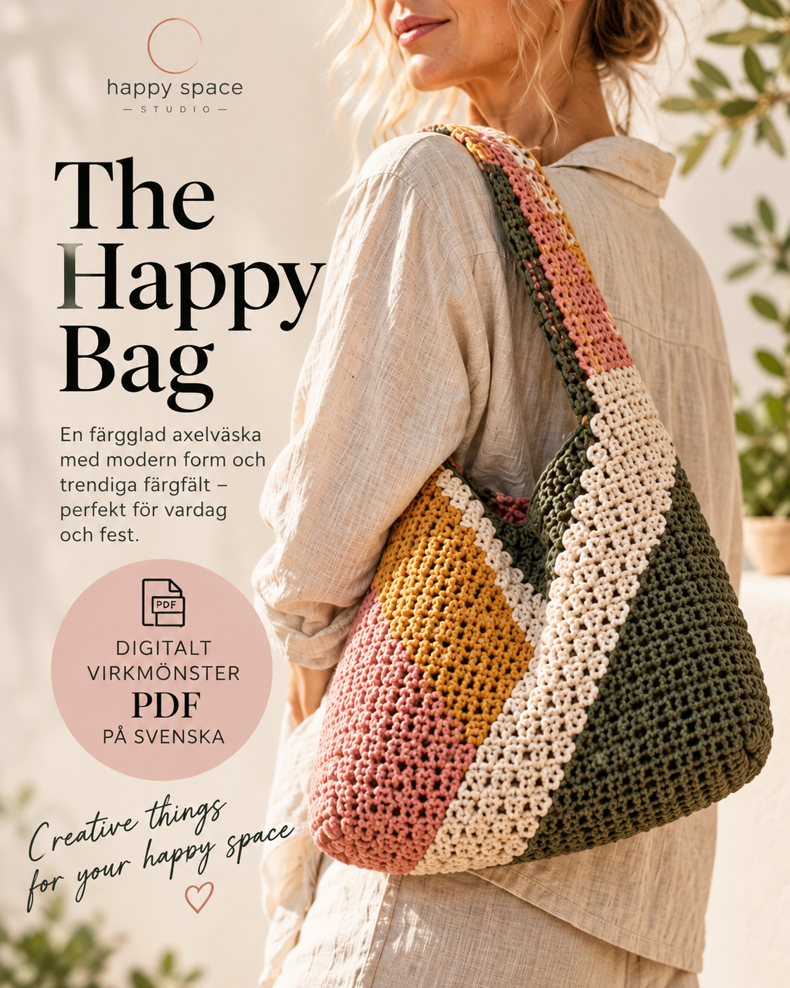 The Happy Bag – digitalt virkmönster PDF från Happy Space Studio